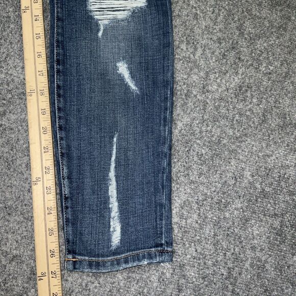 Current Elliott Jeans Womens Size 30 Blue The Stiletto Dark Shredded 80's - Picture 6 of 11